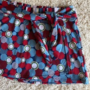 Mod polka dots and stripes sporty athletic mini skirt
